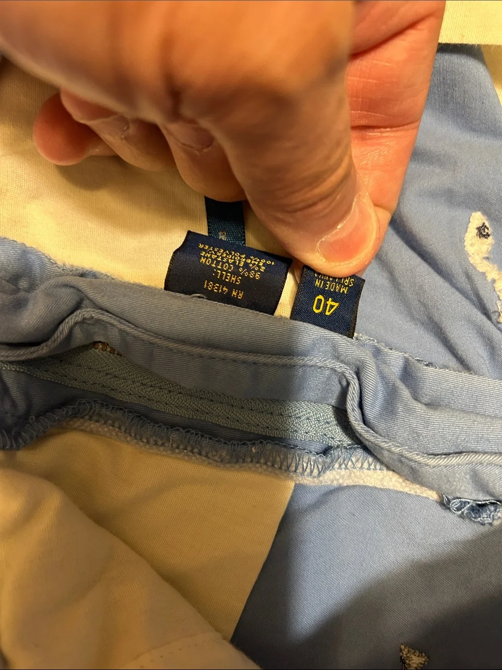 Polo by Ralph Lauren Light Blue Embroidered Fish Flat Front Shorts